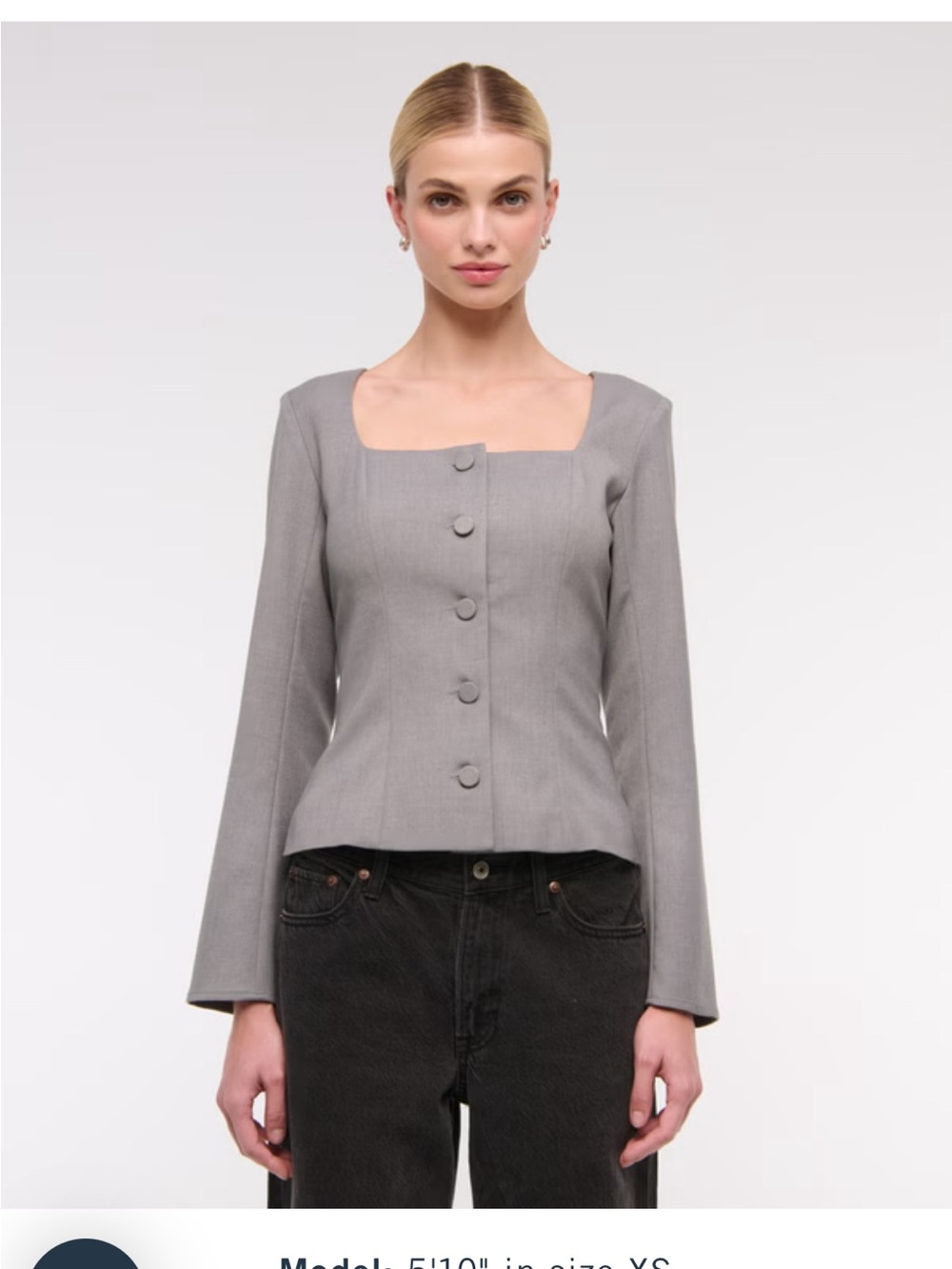 Abercrombie & Fitch Long-Sleeve Squareneck Tailored Vest NWT